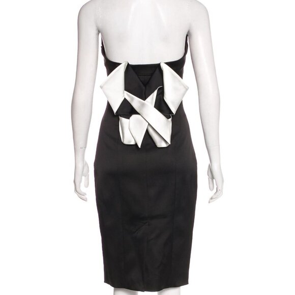 Karen Millen Halter Midi Dress Origami Bow 38 6 - Picture 7 of 10